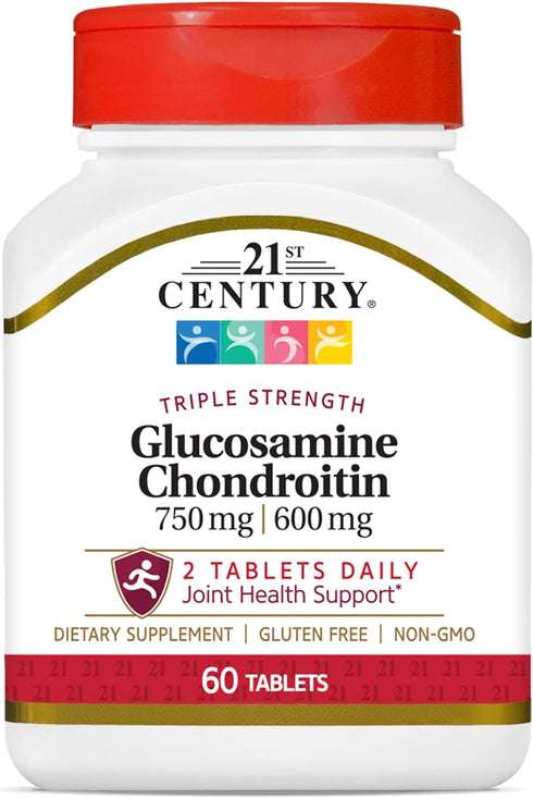 21st Century Glucosamine Chondroitin 750/600mg - Triple Strength, Tablets, 60 Count...