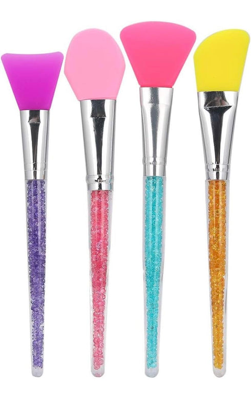 SILICONE FACE MASK BRUSH, 4 PCS SET,FLEXIBLE FACIAL MUD MASK APPLICATOR BRUSH,SOFT FACE MASK APPLICATOR FOR MUD,CLAY,CHARCOAL MASK...
