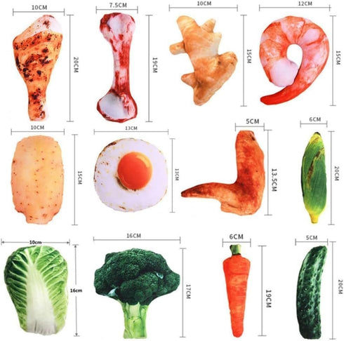 Yellow Food Shape Squeaky Toys, Cute Plush Toys Chew Toys for Small Medium Large Dogs Food Shaped Toy...