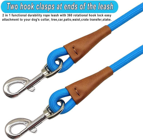 6 Foot Dog Tie Out Rope Leash, Heavy Duty Climbing Nylon Basic Leash for Camping, Indoor, Outdoor and Front Yard...