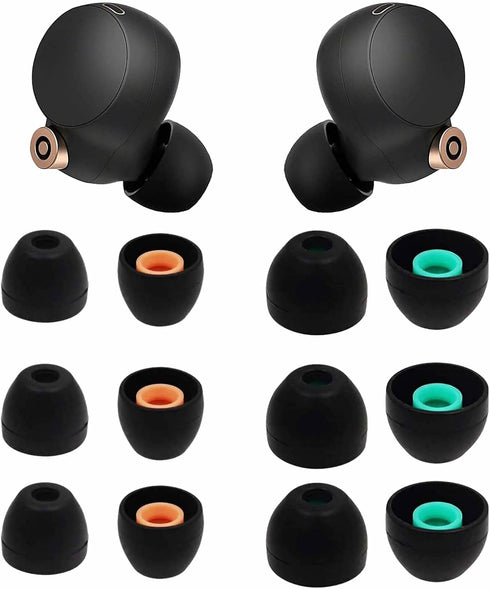 6 Pairs WF-1000XM5 Ear Tips Buds, Small Medium 2 Size Replacement Silicone Rubber Eartips Earbuds Wing Gel Skin Cover Accessories Compatible with ...