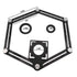 Six-Sided Aluminum Alloy Angle Measuring Tool, Angle Ruler Template Template Tool Full Metal Measuring Rules Layout Tool for Handymen Builders DIY...