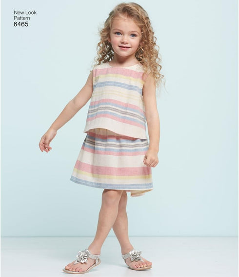 NEW LOOK Patterns Child's Easy Top, Skirt and Shorts A (3-4-5-6-7-8) 6465...
