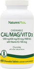 NaturesPlus Cal/Mag/VIT D3 with Vitamin K2-60 Chewable Tablets - Chocolate Flavor - Calcium, Magnesium, Vitamin D3 & K2 Bone Health Support Supple...