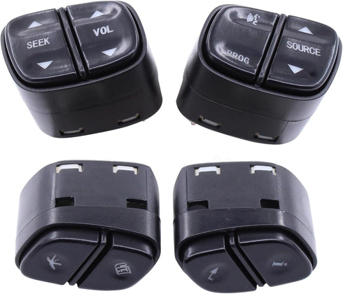 MOTOKU Steering Wheel Switch Buttons for GMC Envoy Yukon Sierra Chevy Suburban Silverado 1500 2500 3500 Avalanche Tahoe Trailblazer...
