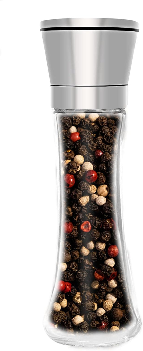Pepper Grinder, Spice Mill with Ceramic Blades, Salt Grinder Refillable, Stainless Steel Dust Cover, Pepper Mill for Kitchen or Outdoor Picnic (20...
