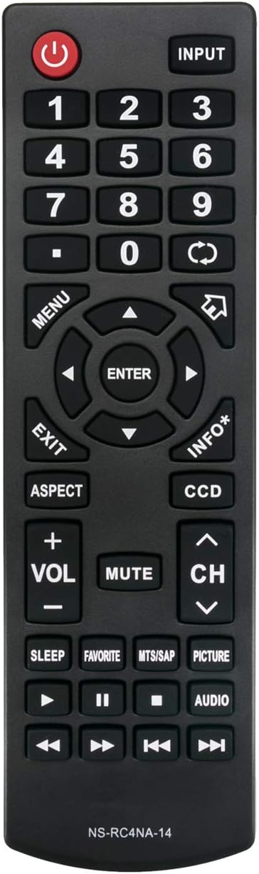 NS-RC4NA-14 NSRC4NA14 Replace Remote Control fit for Insignia LED LCD TV HDTV NS-19ED200NA14 NS-22E400NA14 NS-24D510NA15 NS-28D310NA15 NS-32D200NA...