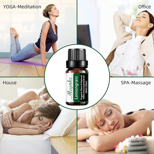 Lemongrass Essential Oils Plant & Pure Jasmine Oil for Diffuser, Humidifier,Perfume, Bath-10ml...