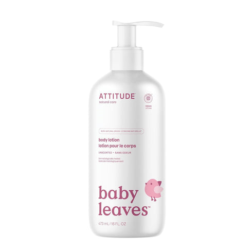 ATTITUDE Baby Lotion, EWG Verified Moisturizer, Dermatologically Tested Moisturizing Cream, Vegan and Cruelty-Free, Unscented, 16 Fl Oz...