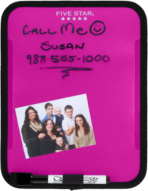 Five Star Locker Accessories, Locker Dry Erase Board, Magnetic, Clearview, 7" x 9", Berry Pink/Purple (72644)...