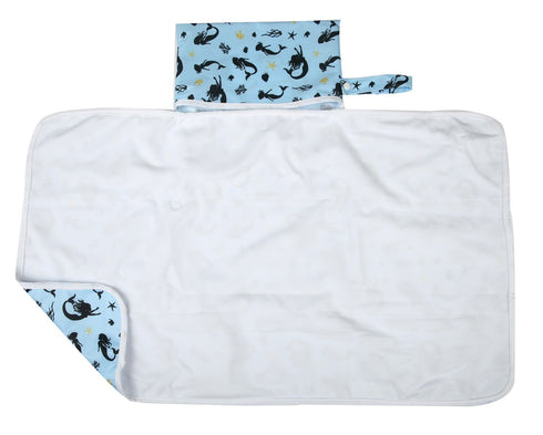 Baby Diaper Changing Mat Pad Portable Foldable Washable Compact Travel Nappy Waterproof Play Mat 30inx18.5in (Sea Mermaid)...
