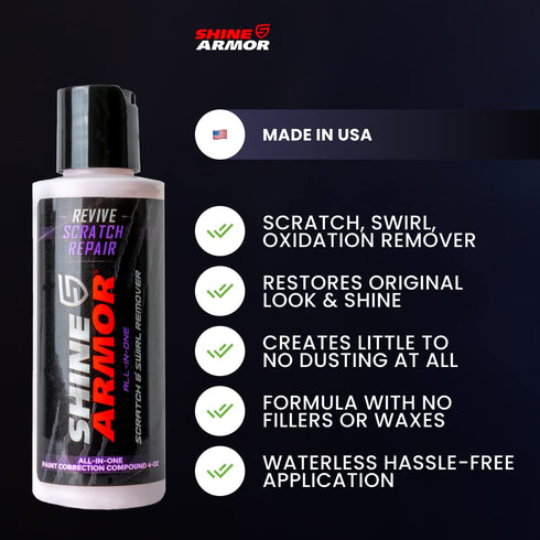 SHINE ARMOR Car Scratch Remover Repair Protection & Swirl Remover Polish 4oz...