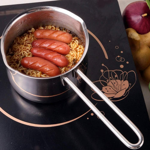 Saucepan, Stainless Steel Milk Pan 12cm, Soup Pot for Induction and Oven, Non Stick Milk Pot, Dishwasher Safe Cookware(Sliver)...