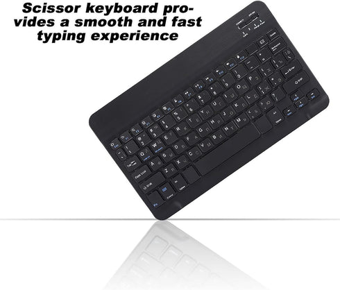 Cyrillic Keyboard Keyboard to Attach to Tablet Black Russian 10.1 Slim Ultra Wide 80?Key Keyboard Bluetooth 3.0 for for Ios Win...
