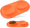 Dog Food Water Bowls for Puppy - Small Medium Dogs Feeder Bowl Mat No-Spill and Non-Skid Dog Dish Pet Feeding Station,Orange...