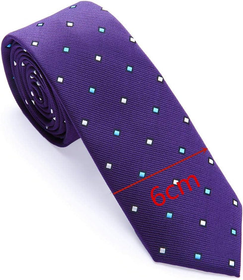 AUSKY 4 Packs Skinny Neckties for Men Boys, 2.35'' Wide Slim Ties in Different Textured Style Mixed set...