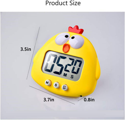 Kitchen Timer, Cute Cartoon Animal Countdown Timer, Digital Cooking Timer with Magnetic, LCD Large-Screen Visual Clock, Hangable Alarm Clock with ...