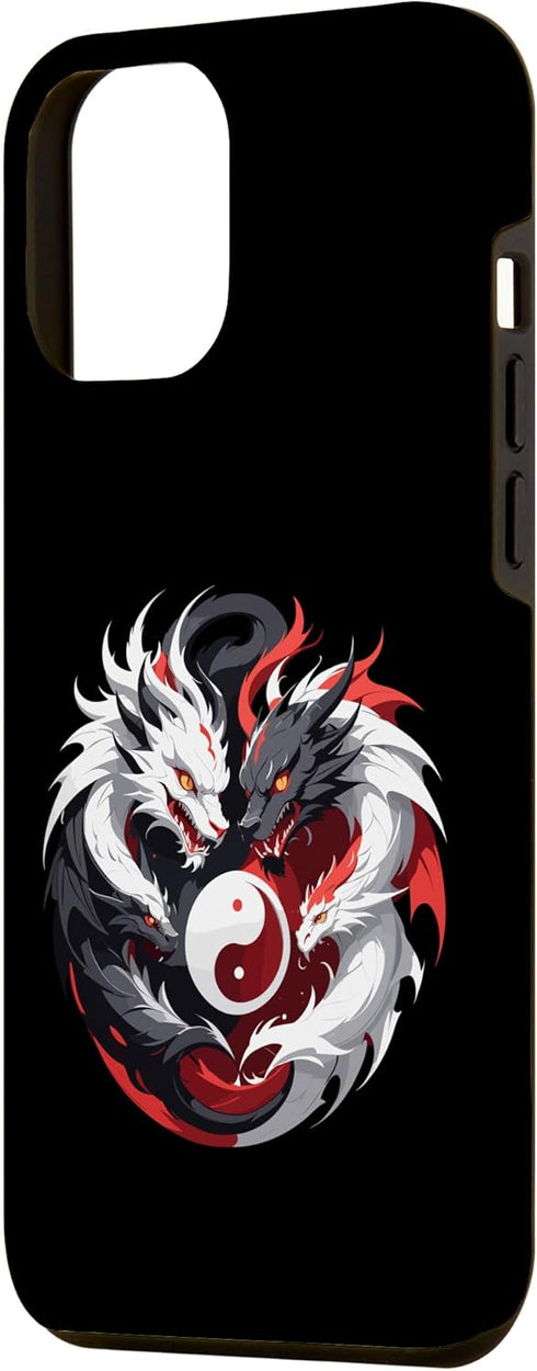 iPhone 15 Plus two dragons facing off, dragon yingyang, chinese dragons Case...