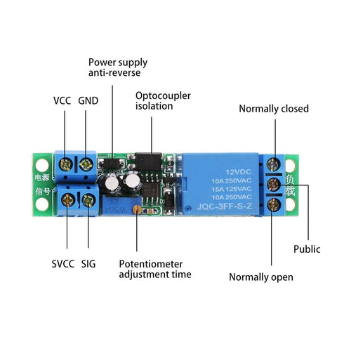 Timer Relay Module DC 12V Delay Timer Switch Relay Board Adjustable 0 to 25 Second Trigger Turn Off Module for Car Lamp Delay......