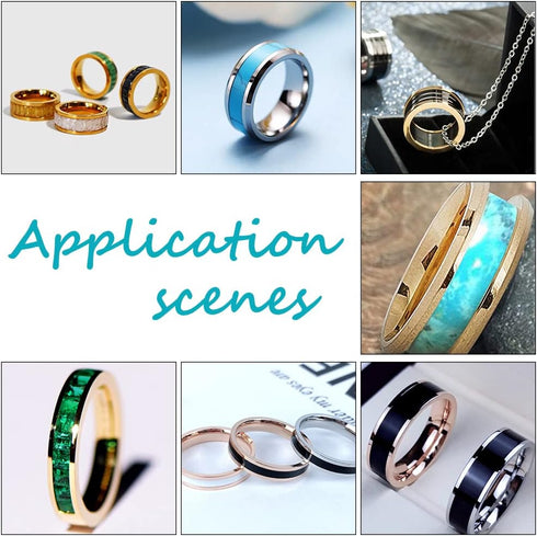 UNICRAFTALE 16pcs Rose Gold Blank Core Ring 8 Sizes Stainless Steel Finger Ring for Inlay Round Grooved Empty Ring Blanks with Velvet Pouches for ...