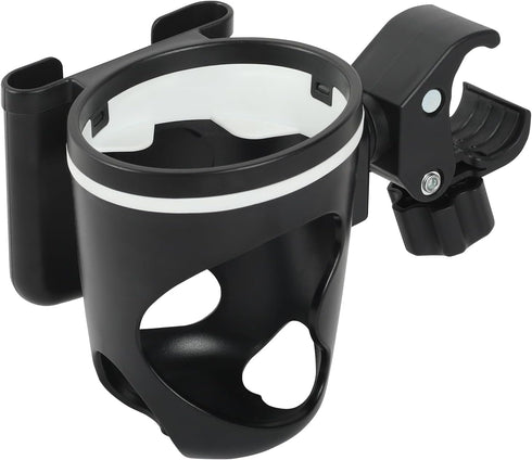 Stroller Cup Holder with Phone Holder, 2-in-1 Cup Phone Holder for Stroller, Bike, Wheelchair, Walker, Scooter, 360° Rotatable Large Caliber Desig...
