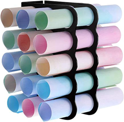 Vinyl Storage Rack Store Up to 15 Vinyl Rolls Acrylic Storage Organizer Aperture 2 Inch Multiple Display Holder for Craft Room and More, 12 x 7.8 ...