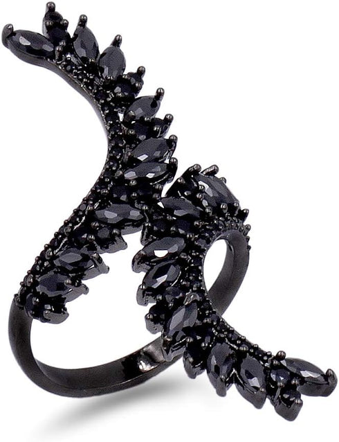 Lavencious Cocktail Fashion Ring Size Adjustable From 6-8.5 CZ Marquise Shape Jewelry for Women...