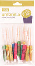 True Umbrella Appetizer Picks, Mini Umbrella Toothpicks, Drink Umbrellas for Mai Tais and Daiquiris, Multicolor, Wood, Set of 12...