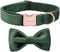 ARING PET Dog Collars with Bowtie-Velvet Dog Bow tie Collar, Adjustable Dark Green Dog Collar X-Small (Pack of 1)...