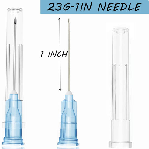 100 Pack 23Ga 1 Inch Stainless Steel Dispensing Lab Tools Accessories for Scientific Labs, Measuring and Refilling, Individually Wrapped...