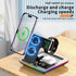 3in1 Wireless Charger Stand 15W Fast Charging for iPhone 15/14/13/12 Pro Max iWatch AirPods Charge Dock Station Holder (Silver), GBT-WD34...