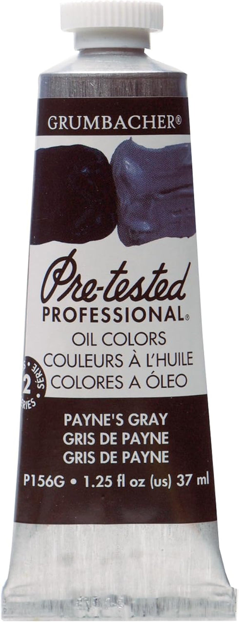 Grumbacher Pre-Tested Oil Paint, 37ml/1.25 Ounce, Payne's Gray (P156G)...