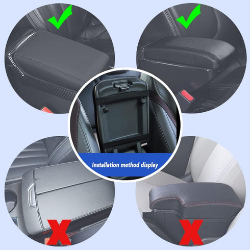 Comfortable PU Leather Car Armrest Cushion for Elbows and Forearms Pressure Relief,Fully Protected Armrest Seat Box of Cars,Trucks,SUVs,Universal ...