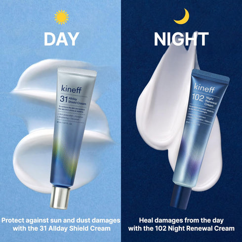 Dermacycle Program All-day & Night 2-Pack Cream for Face, 31 All-Day Shield Cream & 102 Night Renewal Cream, Centella Asiatica and Niacinamide, Ko...