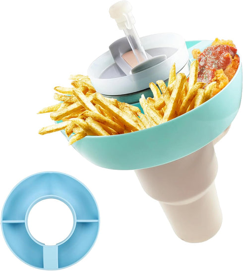 Snack Ring for Stanley Cup 40 oz with Handle, Snack Container for Stanley Tumbler 40 oz, 4 Compartment Reusable Snack Platters for Stanley Quenche...