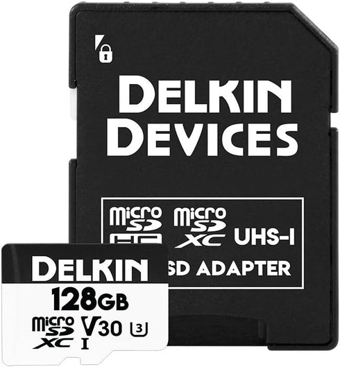 Delkin Devices 128GB Micro SD Card – HYPERSPEED UHS-I (U3/V30) Max Read Speed 100MB/s, Max Write Speed 75MB/s | 128GB Micro SD Memory Cards with A...