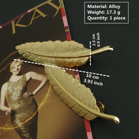 Gentlemen Suit Gold Brooches Elegant Elegant Leaf Suit Clip Collar Pin Brooch Unisex (big gold)...