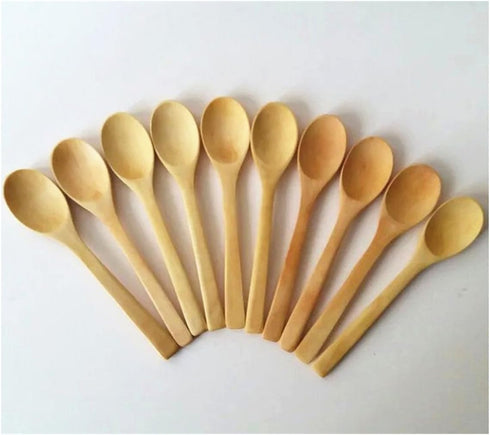 10 Pcs 7 inch Ecofriendly Handle Long Wooden Spoons Coffee Honey Tea Stirrer Tableware...