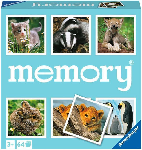 Ravensburger Animal Babies Memory Game - Engaging Picture Matching Game for Kids | Enhances Focus & Memory Skills | Fun for Family Game Night | Id...