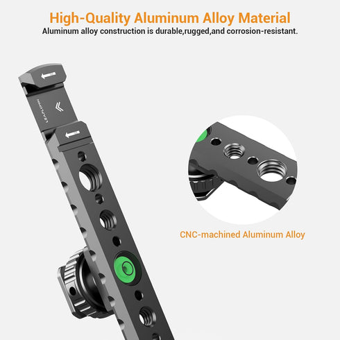 Dual Cold Shoe Mount Bracket?Aluminum Dual Hot Shoe Extension Bar?Lightweight Cold Shoe Mount Adapter?Extension Bracket with Shoe Mount 1/4 Thread...