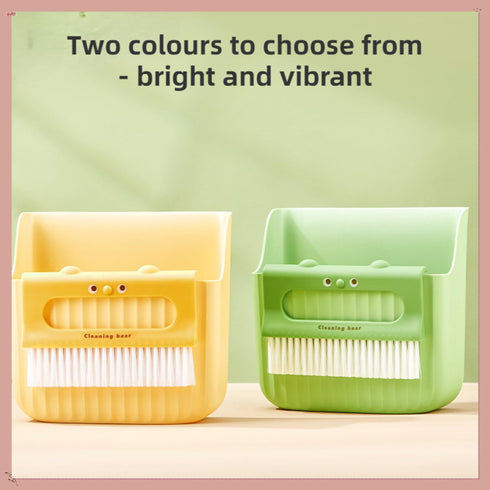 Desktop Broom Small Dustpan Broom Set Cartoon Broom with Trash Can Window Sill Cleaning Broom Cute Whisk Broom for Home Desktop Sofa (Yellow,6.69X...