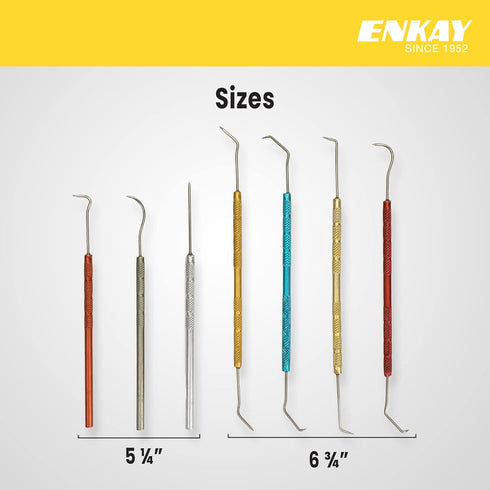 ENKAY - Dental Pick Set with Colored Handles, 7 Pieces...