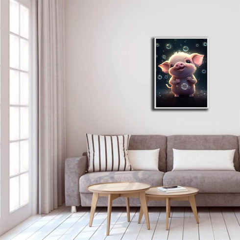 BDTTUG Cute Pig Diamond Painting Kits, 5D DIY Diamond Painting Full Drill Kits, Animal Diamond Painting Kits Gem Painting Art, for Home Decor Room...