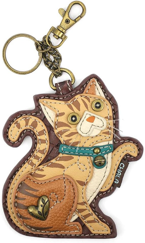 CHALA Cat Collection Women's Decorative Key Fob/Coin Purse Accessory (Orange Tabby Cat)...