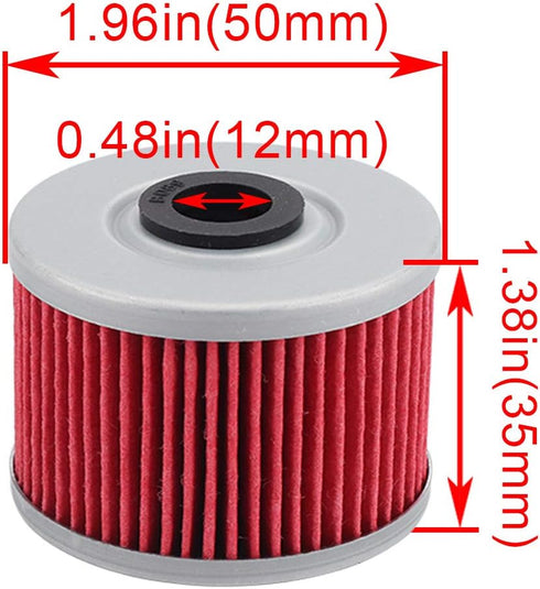 112 HF112 Oil Filter w Cover O-Rings Replacement for KLX110 KLX140 KX450F CRF250L CRF250M CBR250R CBR300R CB300F XR650L XR250 XR400R (Pack of 2)...