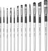 Nicpro 12 PCS Acrylic Paint Brushes Adult Art Paint Brush Set for Watercolor Oil Gouache Face Body Craft Miniatures Painting,Paintbrushes...