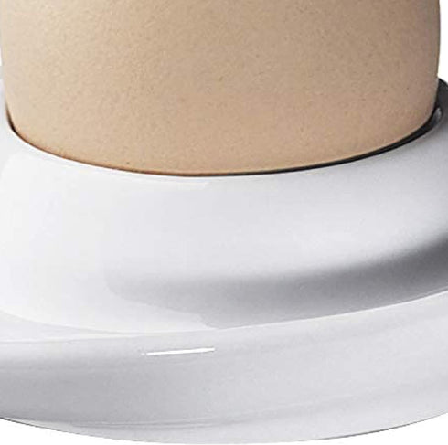 Set of 2 Egg Cups with Oval Base, White Porcelain Egg Holders for Hard or Soft Boiled Eggs, 3.5-Inch by 4-Inch...