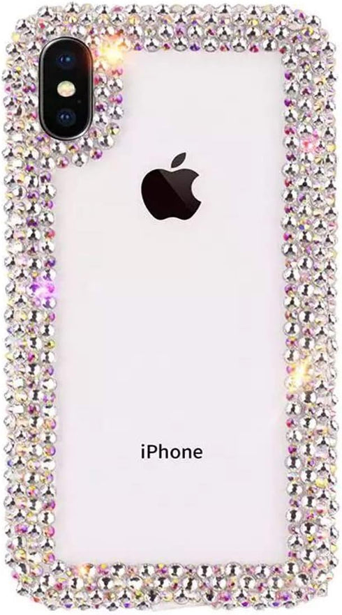 iPhone XS/X/10 Clear 3D Glitter Sparkle Bling Case - Luxury Shiny Crystal Rhinestone Diamond Bumper Protective Cover...