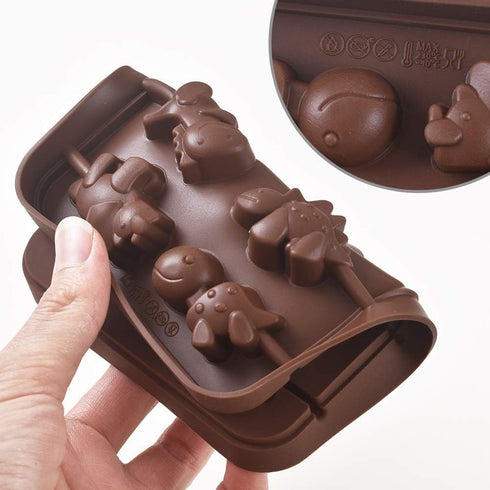 Newk Lollipop Silicone Mold, 4 Packs 8- Cavity Non-Stick Dinosaur Silicone Molds for Lollipop Chocolate Candy...