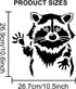 Raccoon Stencil 11.8×11.8inch Reusable Raccoon Animal Painting Stencils with Paint Brush for DIY Crafts Home Decor Wood Fabric Wall Glass Furnitur...